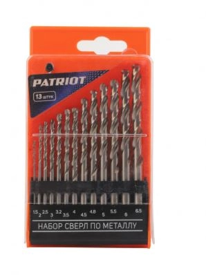 Набор сверл по металлу Patriot 13шт 1,5-6,5мм бокс