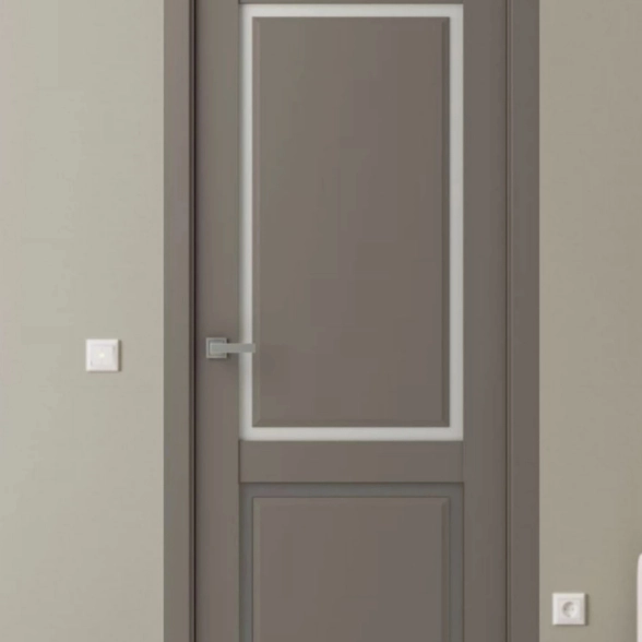 Дверное полотно Айрин FG 2 60x200 сатинат софт грей, гладкий