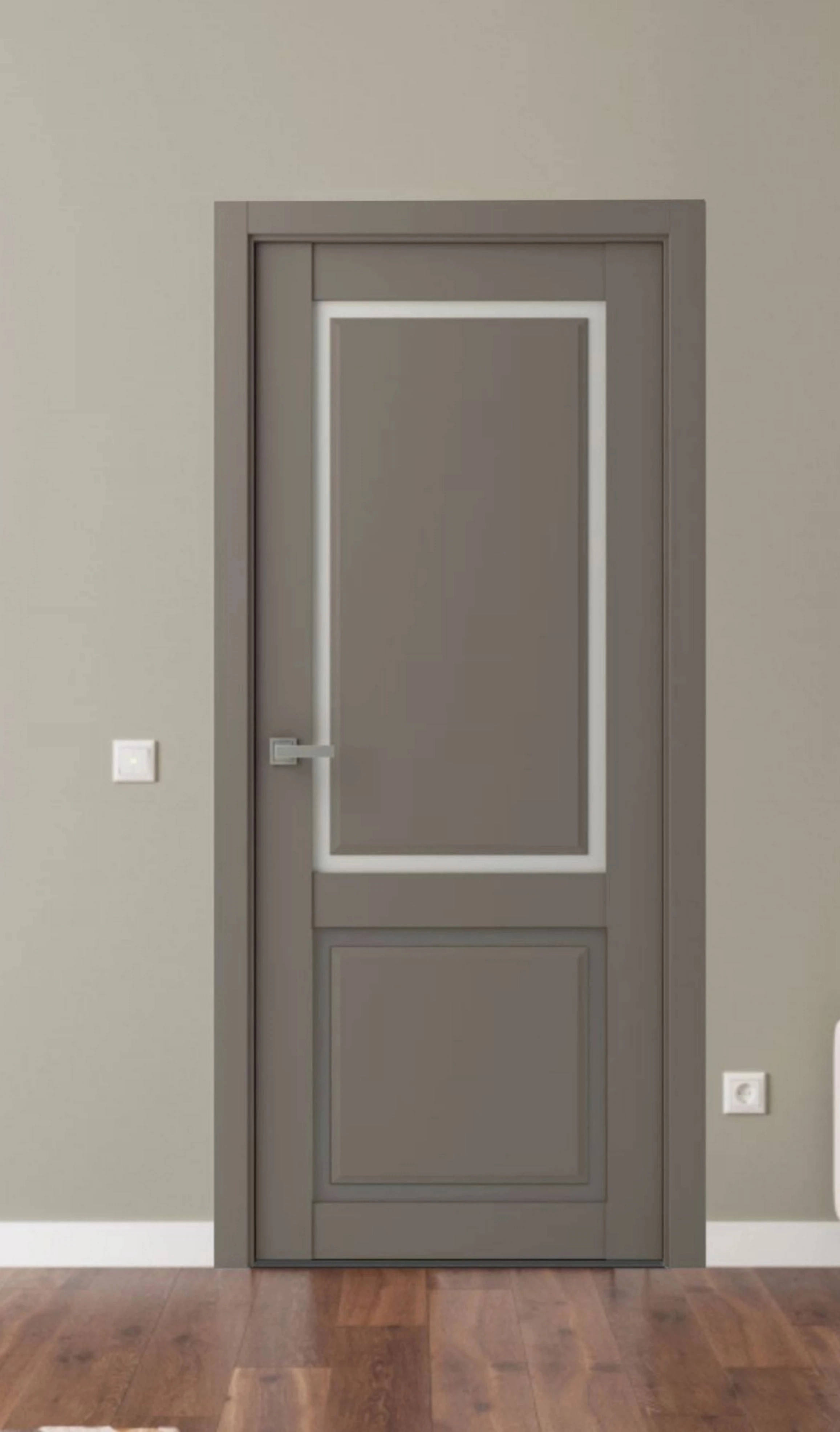 Дверное полотно Айрин FG 2 80x200 сатинат софт грей, гладкий