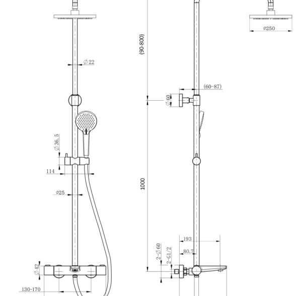 Душевая система Paini Нове 09CR687THD250F3D110 хром-image-0