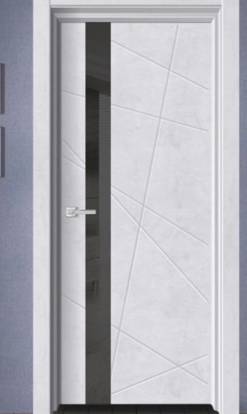 Дверное полотно ДГ Торонто 900x2000 бетон снежный, лакобель, кромка черная-image-1