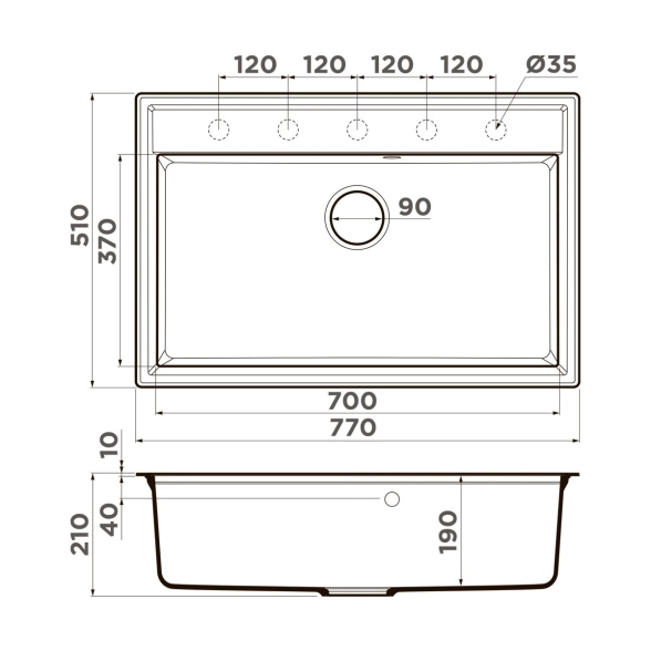 Мойка Omoikiri Daisen 77-BE ваниль 4993624-image-0