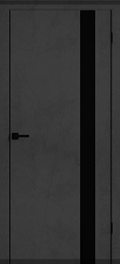Дверь Паутинка плюс 70*200 бетон темн.стек.лакобель черн.AЛ