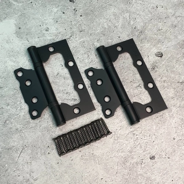 Петля накладная VЕTTORE FLUSH 100.75.2.5mm MBP Чёрный Мат.