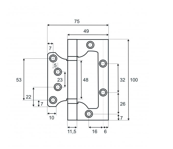 Петля накладная VETTORE FLUSH 100.75.2.5mm SSG Сатинир.Золото-image-1