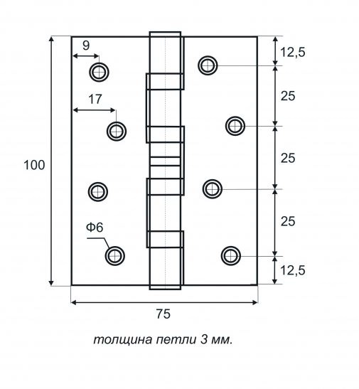 Петля унивесальная ABRISS 100.75.3-4BB MBP Черный матовый-image-1