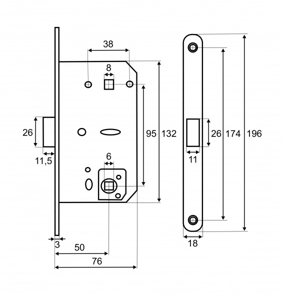 Защелка под фиксатор VЕTTORE WC 410 B-S MAGNET MCP Мат.хром-image-1