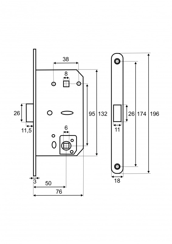 Защелка под фиксатор VЕTTORE WC 410 B-S MAGNET MCP Мат.хром-image-1