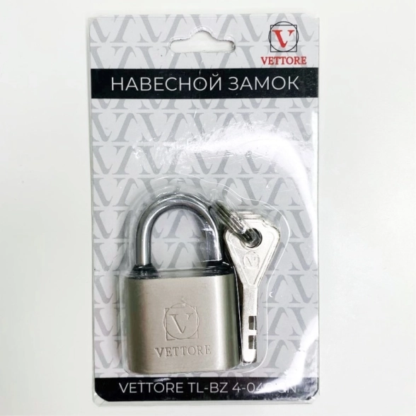 Замок навесной VЕTTORE TL-BZ 4-040 сталь 4кл SN Сатин-image-1