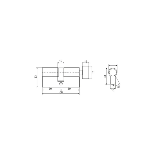 Цилиндровый механизм VЕTTORE ZN M60 ZC MBP 30T*30 5кл Чёр.Мат.-image-1