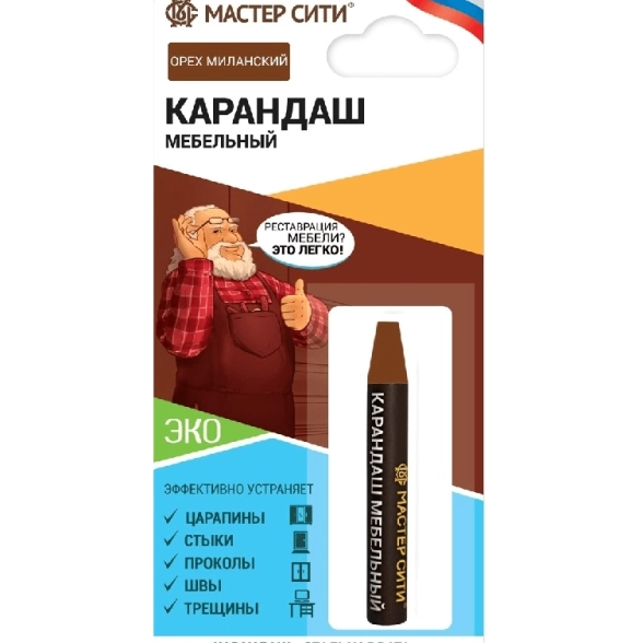 Карандаш мебельный орех миланский 6гр