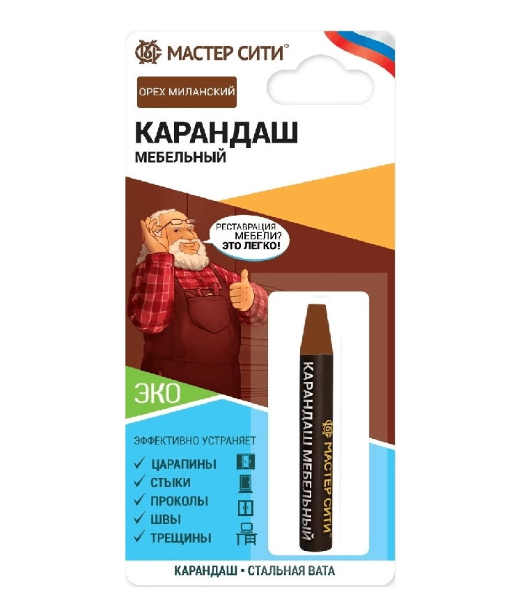 Карандаш мебельный орех миланский 6гр