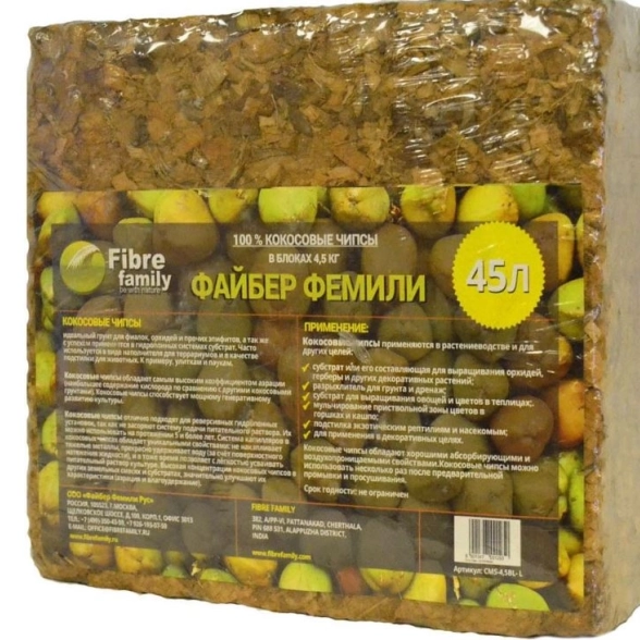 Блок кокосовые чипсы 45л Fibre Family