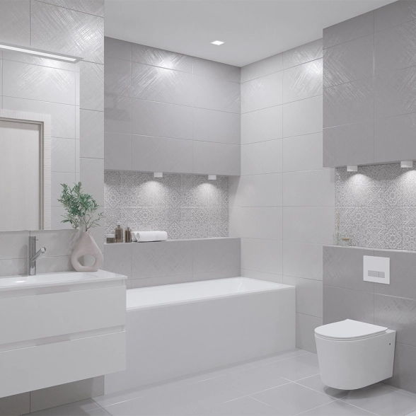 Плитка настенная Гравюра Серебро/Intisio Silver 31,5*63-image-1