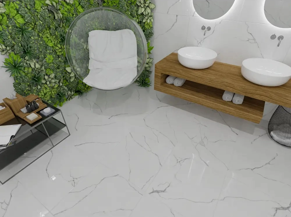Керамогранит Белый с прожилками/Bianco Venatino 60*60 R-image-3