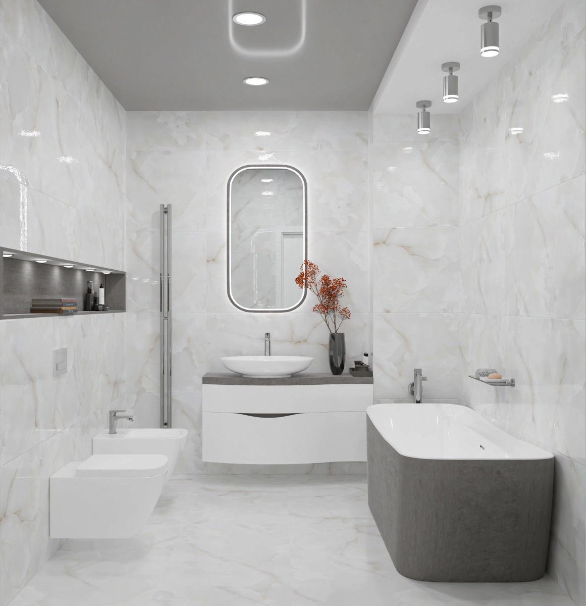 Керамогранит Оникс жемчужный/Onyx Pearl 120*60 R-image-2