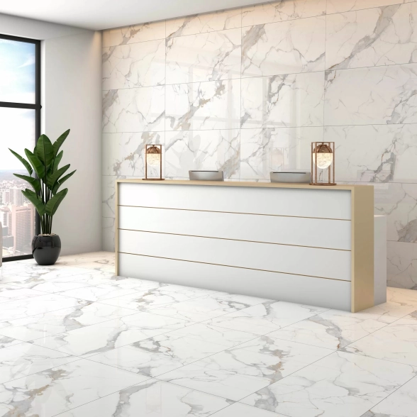 Керамогранит Calacatta Imperial 40*80 GT40806103MR бел-image-1