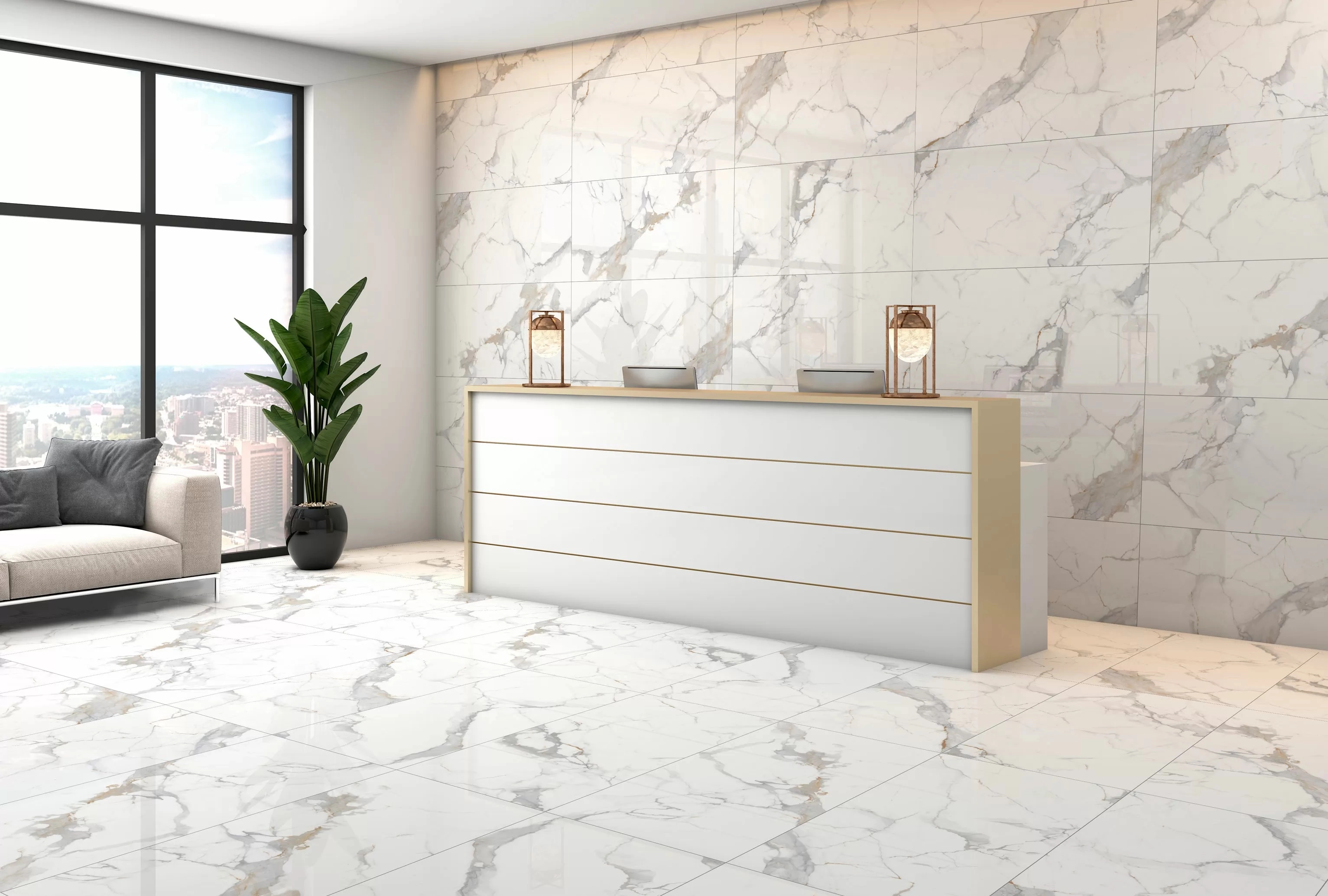 Керамогранит Calacatta Imperial 40*80 GT40806103MR бел-image-1