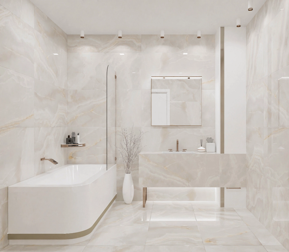Керамогранит Оникс Ванильное небо/Onyx Vanilla sky 60*60 R-image-7