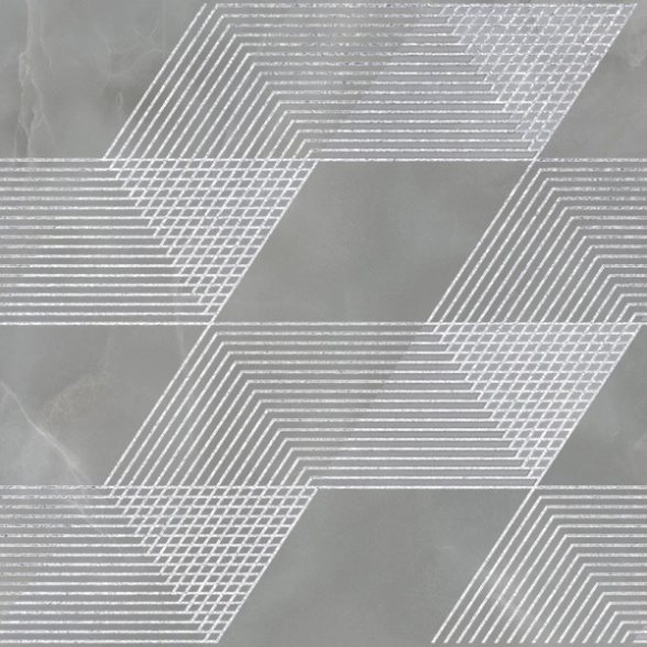 Декор Опал Геометрия серый/Opale Grey Geometria 31,5*63