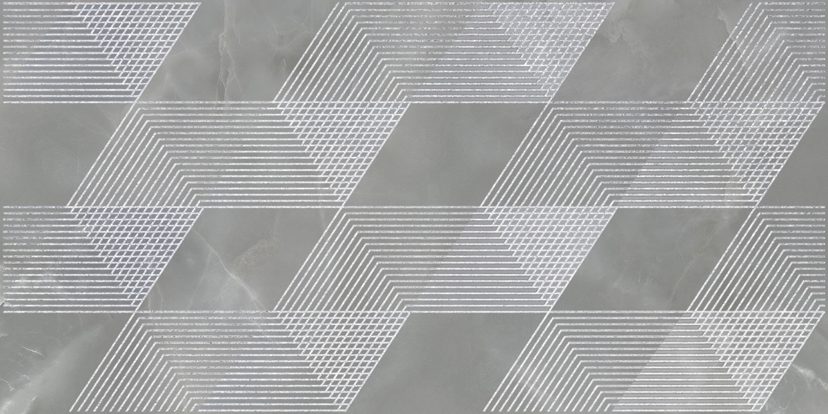 Декор Опал Геометрия серый/Opale Grey Geometria 31,5*63