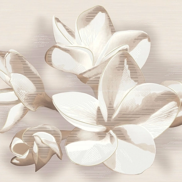 Панно Амати Цветок беж/Amati Pulmeria Beige 50*40 (из 2шт)