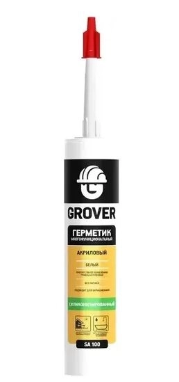 Герметик акрил. GROVER SA100 силикониз.прозр. 300мл