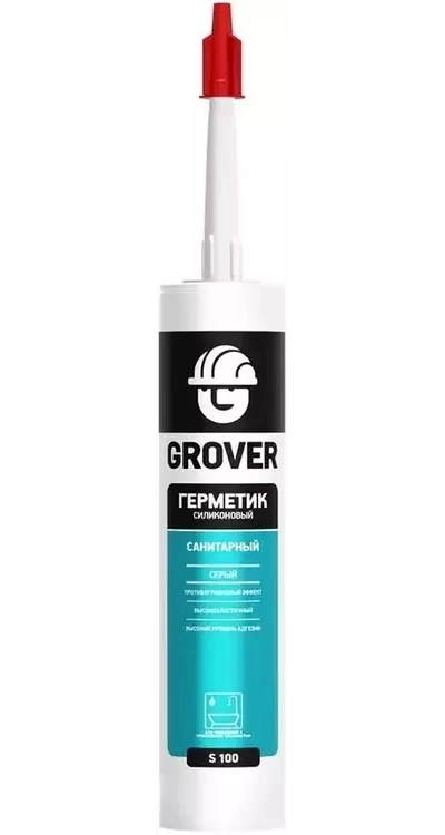 Герметик силик. GROVER S100 санитарный серый 280мл