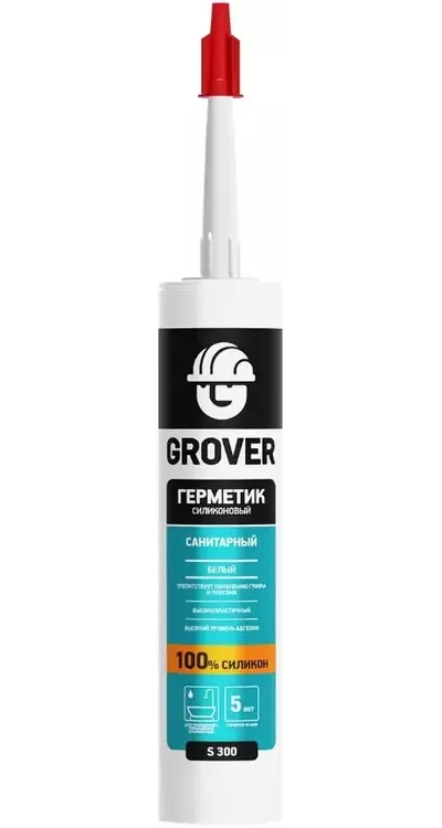 Герметик силиконовый GROVER S300 санитарный белый 280мл