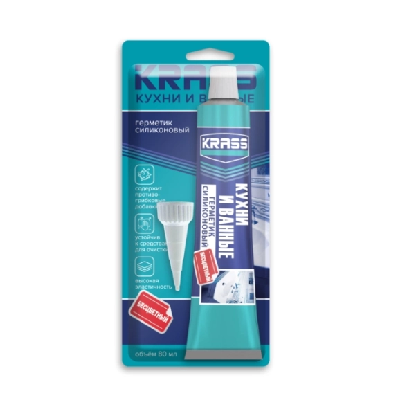 Герметик KRASS кухня/ванная б/цв 80мл