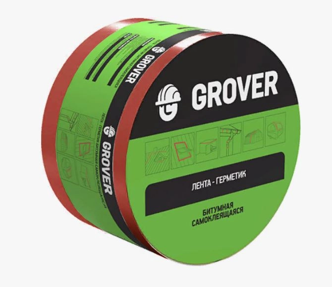 Лента-герметик битумная Grover зеленая 10мх10см