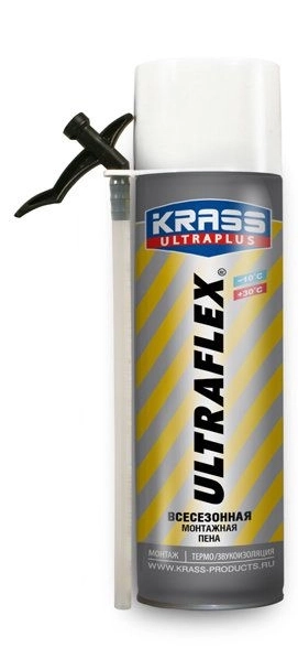 Пена монтажная KRASS ULTRAFLEX Short Всесезонная 0,5л/0,35л