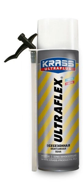 Пена монтажная KRASS ULTRAFLEX Short Всесезонная 0,5л/0,35л