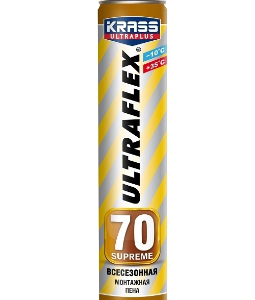 Пена монт.KRASS ULTRAFLEX 70 Supreme 0.89л проф Всесезонная