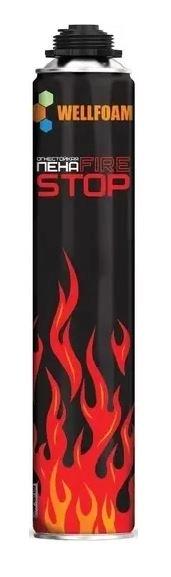 Пена монтажная проф. WELLFOAM FIRESTOP огнестойкая 1000мл