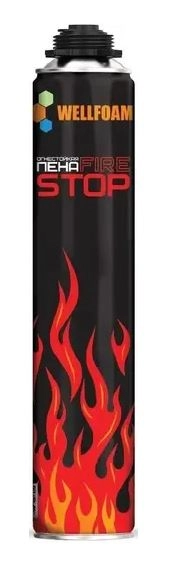 Пена монтажная проф. WELLFOAM FIRESTOP огнестойкая 1000мл