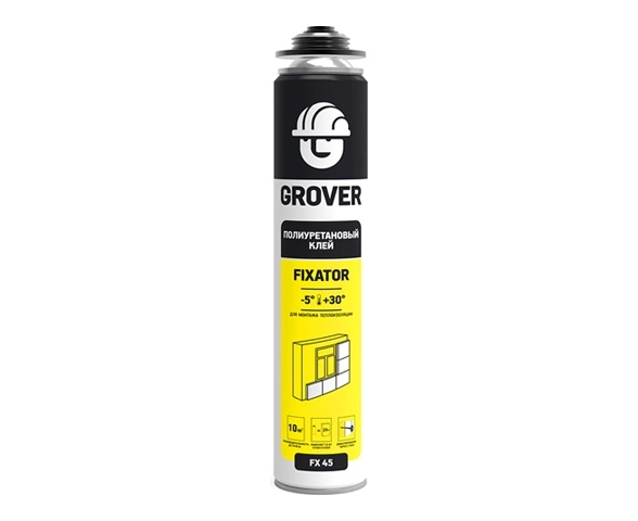 Клей-пена полиуретан. GROVER Fixator FX45 проф.всесезон 750мл