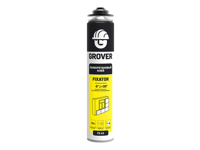 Клей-пена полиуретан. GROVER Fixator FX45 проф.всесезон 750мл