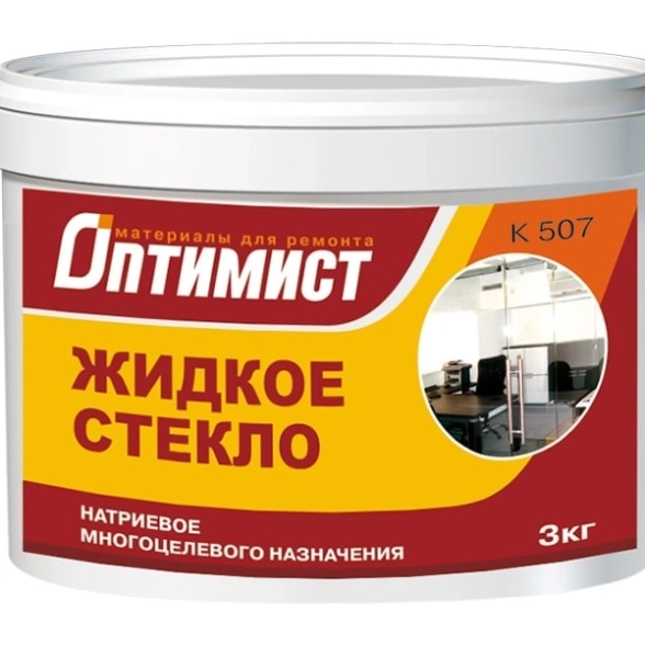 Клей Оптимист Жидкое стекло K507 натриевое многоцел. 3кг