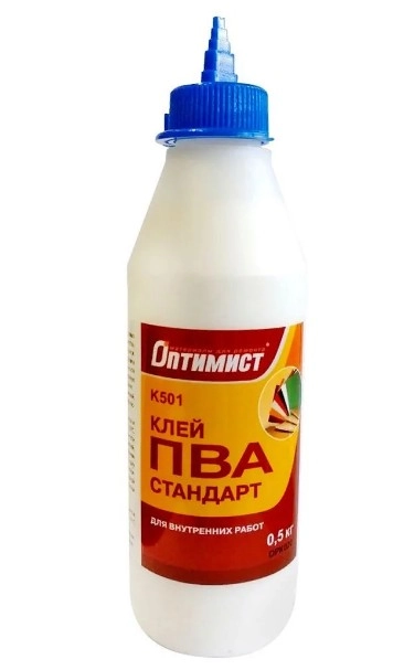 Клей ПВА-стандарт Оптимист K501 д/вн.раб 0,5кг