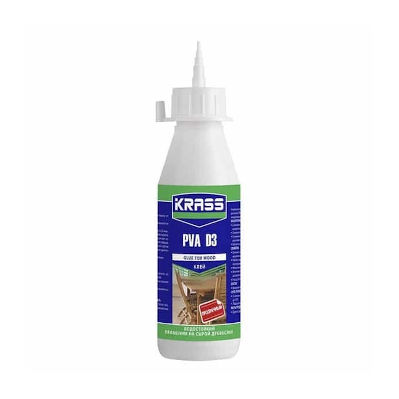 Клей KRASS PVA D3 в/д д/дерева бел 0.5л