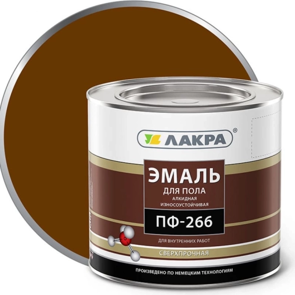 Эмаль Лакра ПФ-266 желто-коричневая 2кг