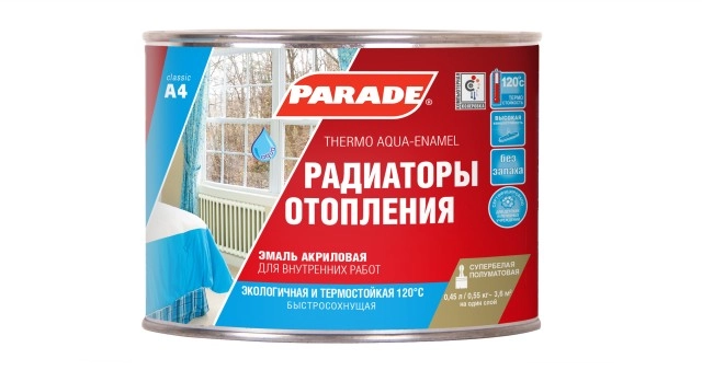 Эмаль PARADE A4 белая полу матовая 0.45л