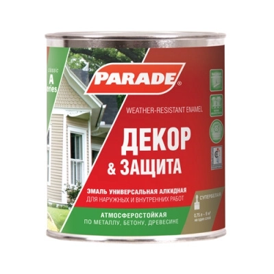 Эмаль PARADE A2 декор&защита бел.п/мат. 0.75л