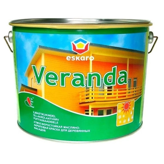 Краска Eskaro Veranda Акрил-масляная д/дерев.домов 9,5л