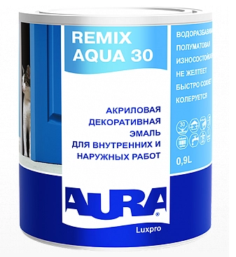 Эмаль акрил AURA LUXPRO REMIX AQUA 30 0,9л