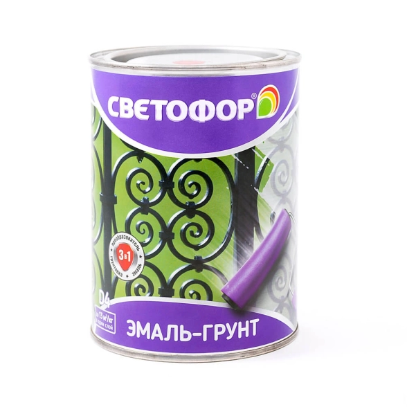 Грунт-эмаль СВЕТОФОР D4 ШОКОЛАД 8017 0,9кг