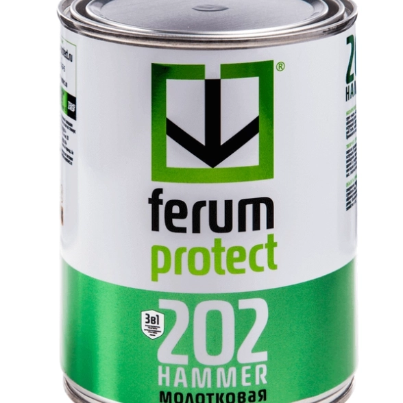 Грунт-эмаль 3в1 Ferumprotect-202 зел.006 с молот.эф.0,8кг