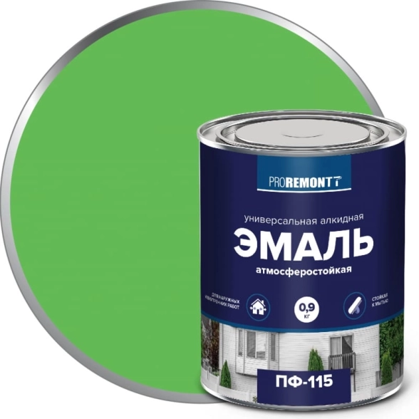 Эмаль ПФ-115 PROREMONTT Салатовый 1,9кг