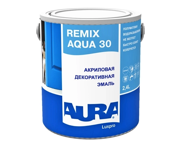 Эмаль акрил AURA LUXPRO REMIX AQUA 30 2,4л